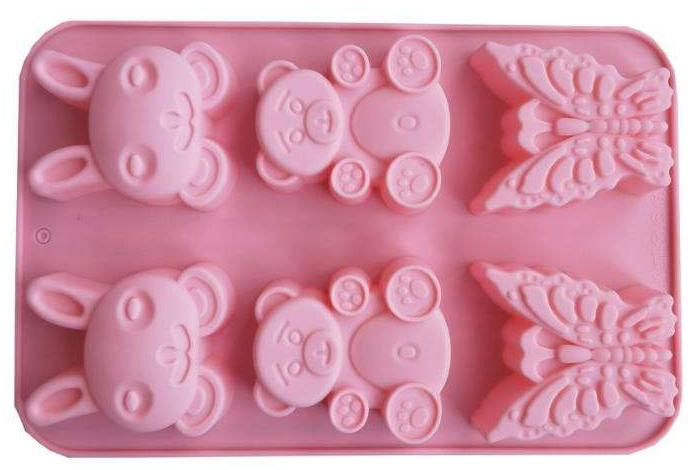 6 CAVITY BUTTERFLY,BEAR & RABBIT SILICONE MOULD