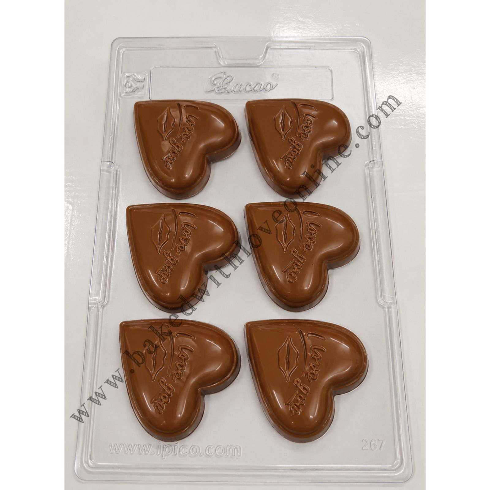6 CAVITY I LOVE YOU HEART PVC MOULD