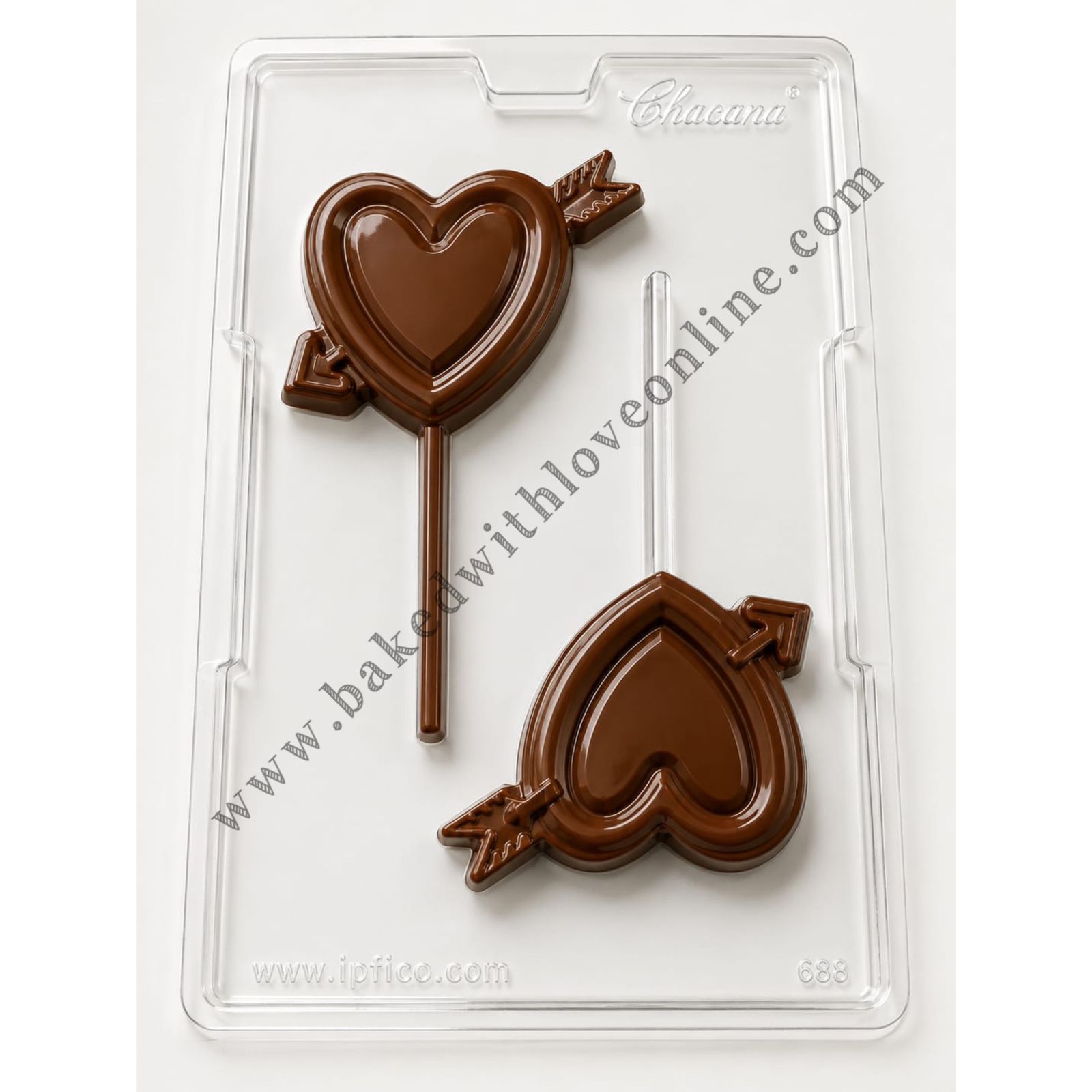 2 CAVITY HEART LOLIPOP PVC MOULD