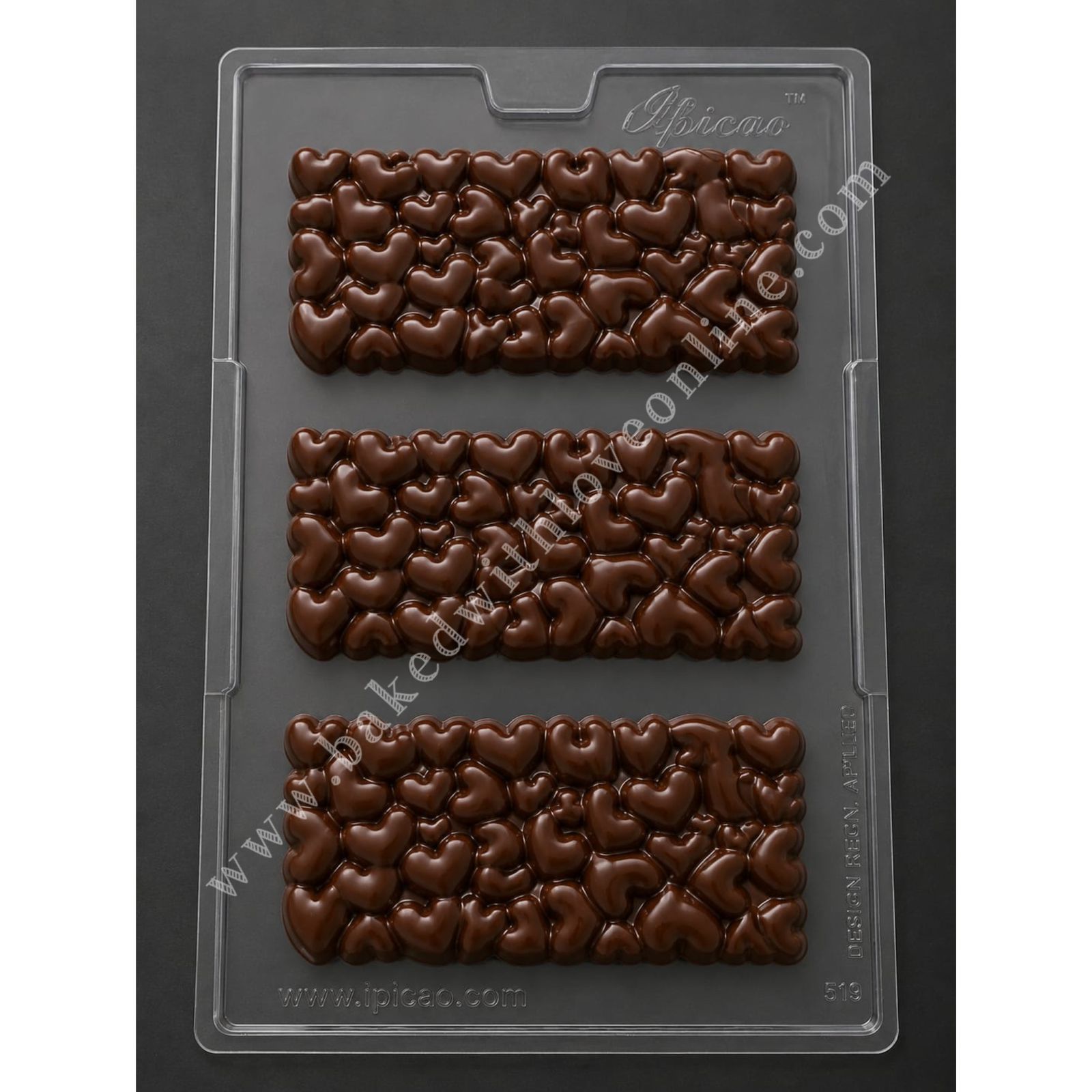 3 CAVITY BUBBLY HEART PVC MOULD
