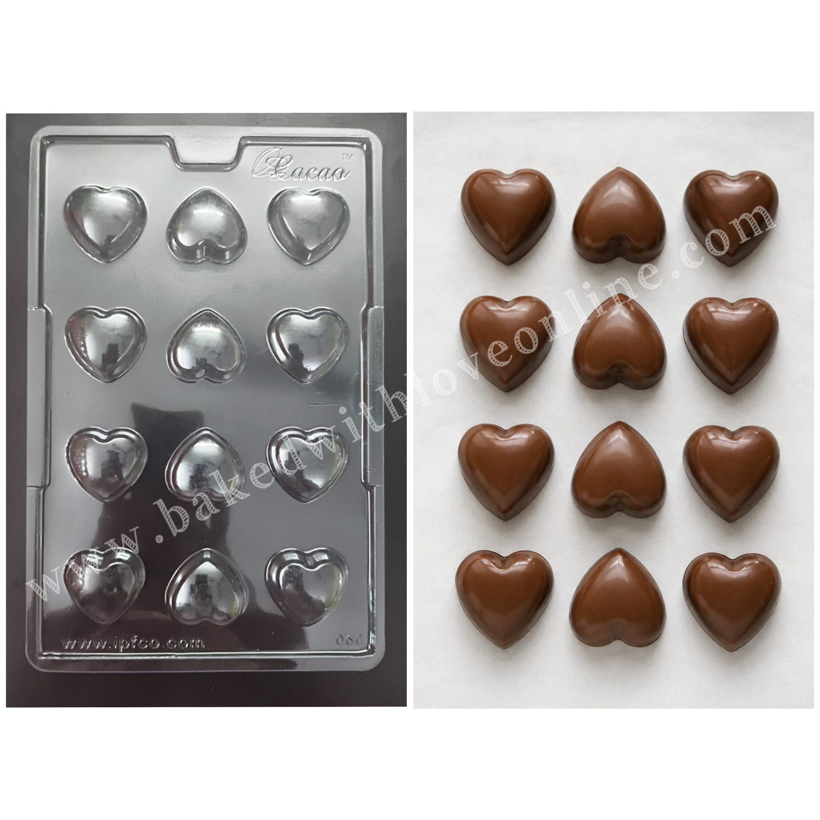 12 CAVITY HEART PVC MOULD