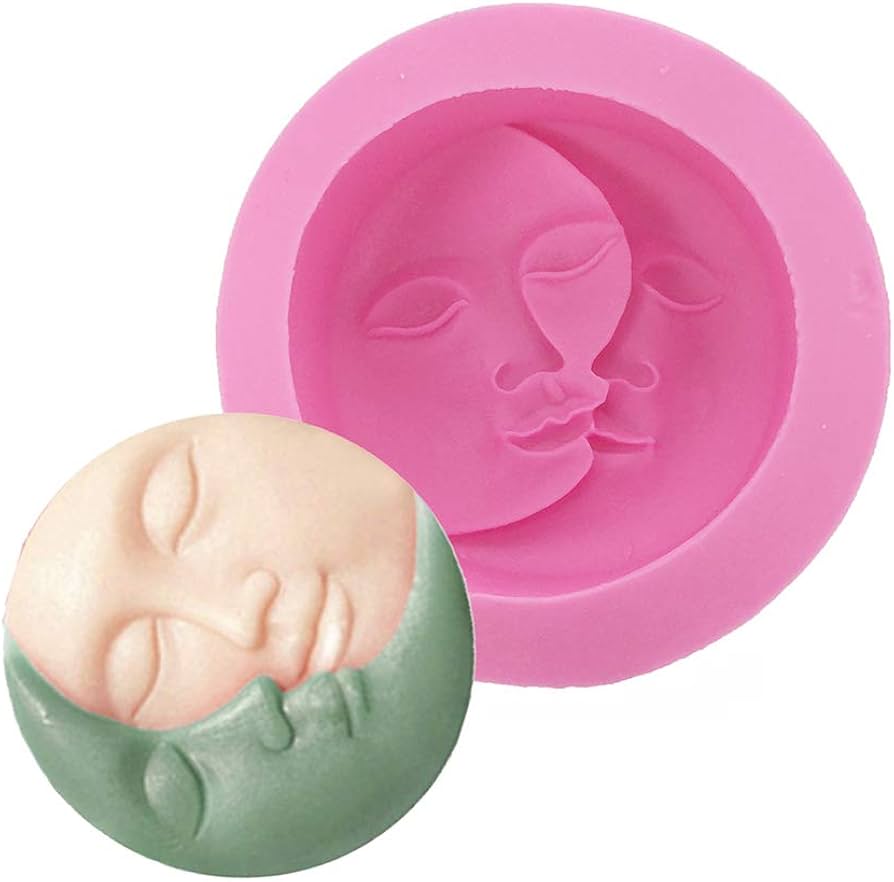 Sun moon face silicon mould