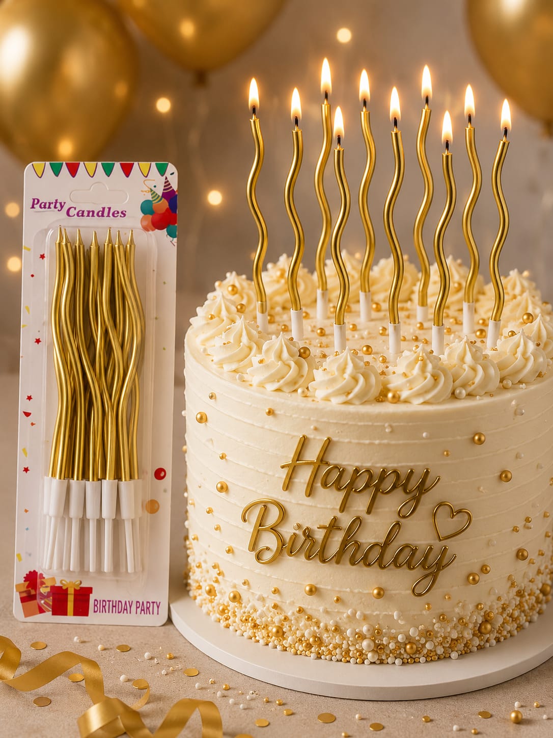 Spiral Twisty Pastel Rainbow Curly Cake Candles