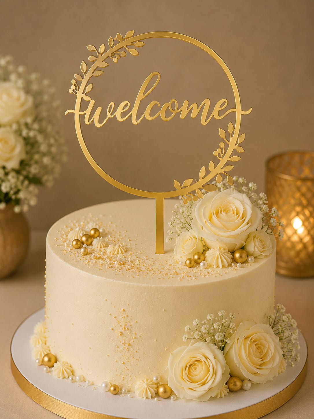 ACRYLIC CAKE TOPPER 5" WELCOME