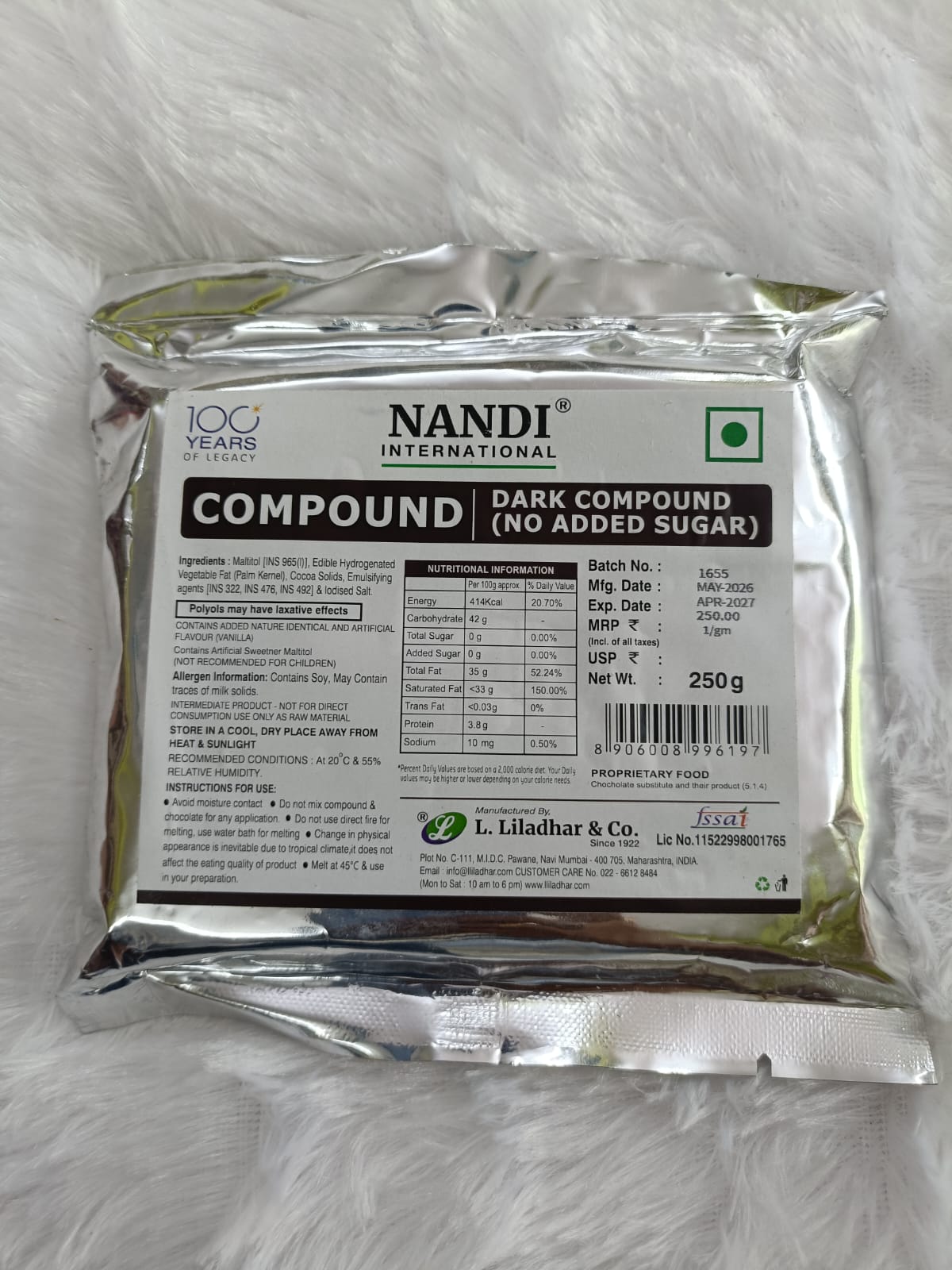 NO ADDED SUGAR DARK COMPOUND (NANDI)