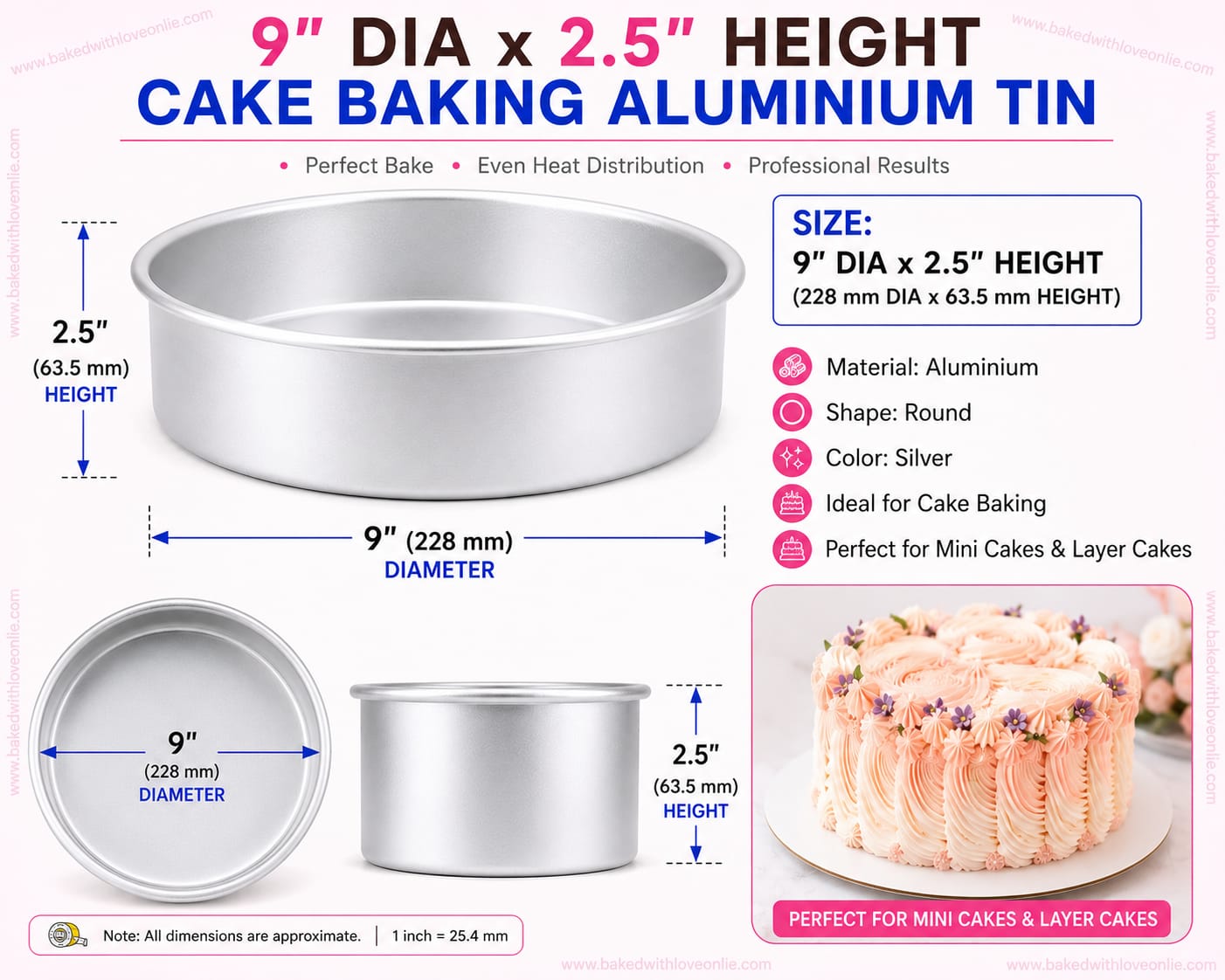 ROUND CAKE BAKING TIN 9''