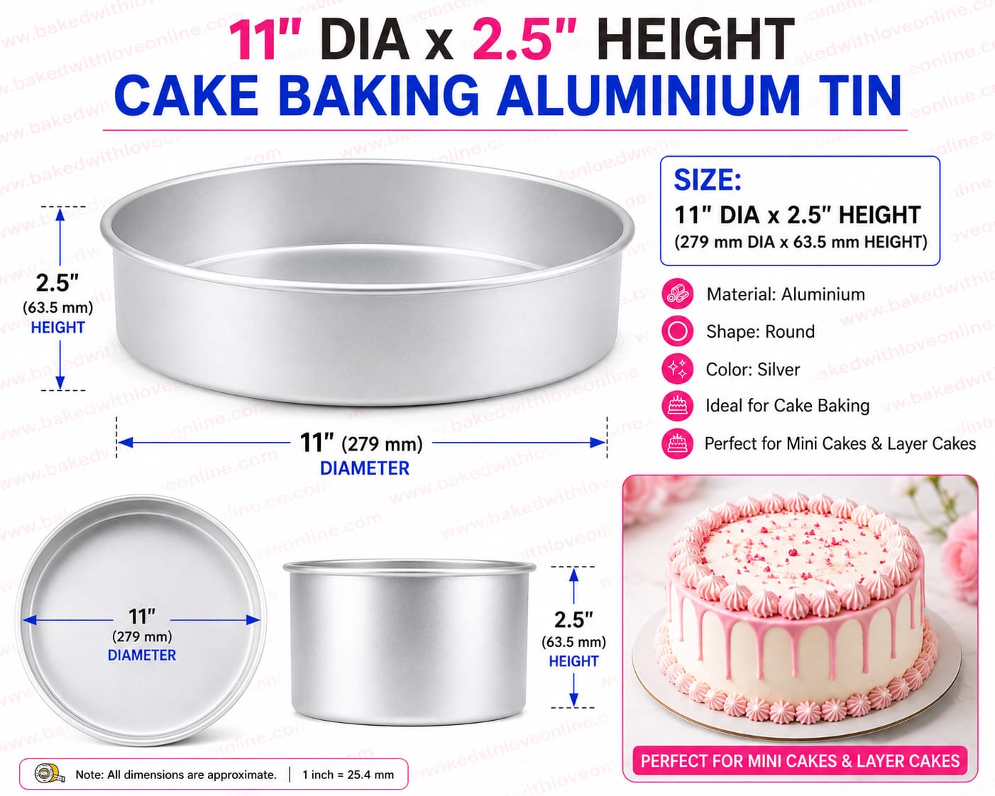 ROUND CAKE BAKING TIN 11''