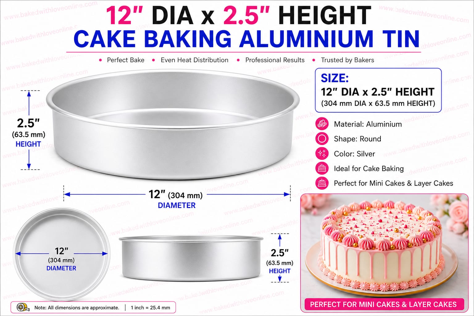 ROUND CAKE BAKING TIN 12''