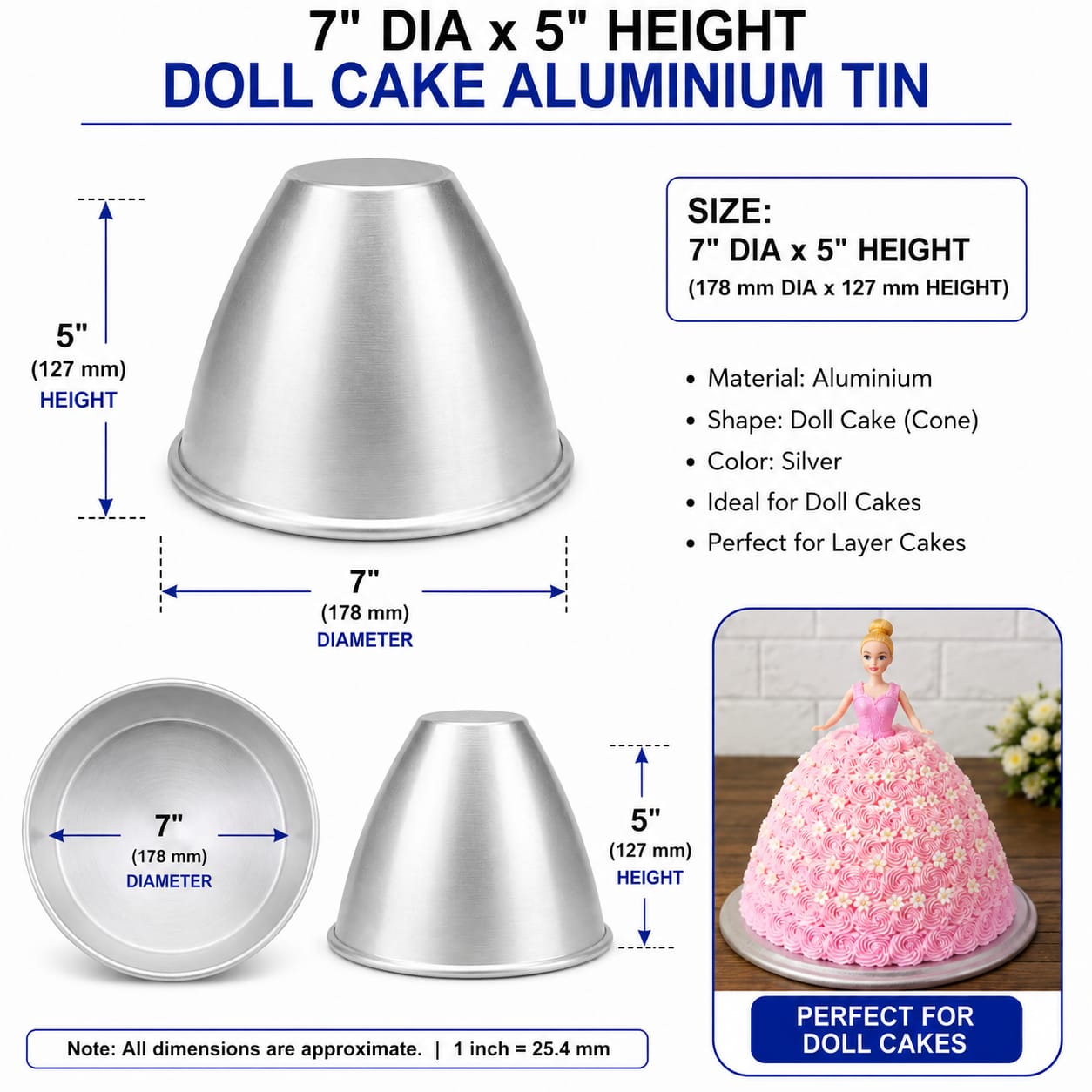DOLL CAKE BAKING TIN 7''