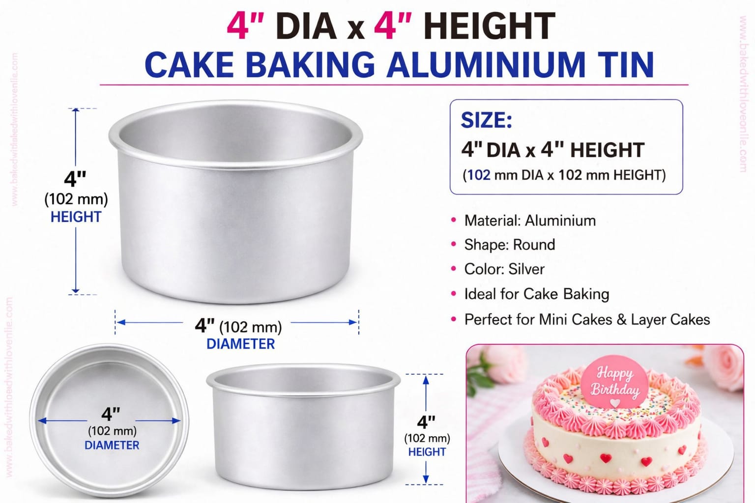 TALL ROUND CAKE BAKING TIN (4*4)