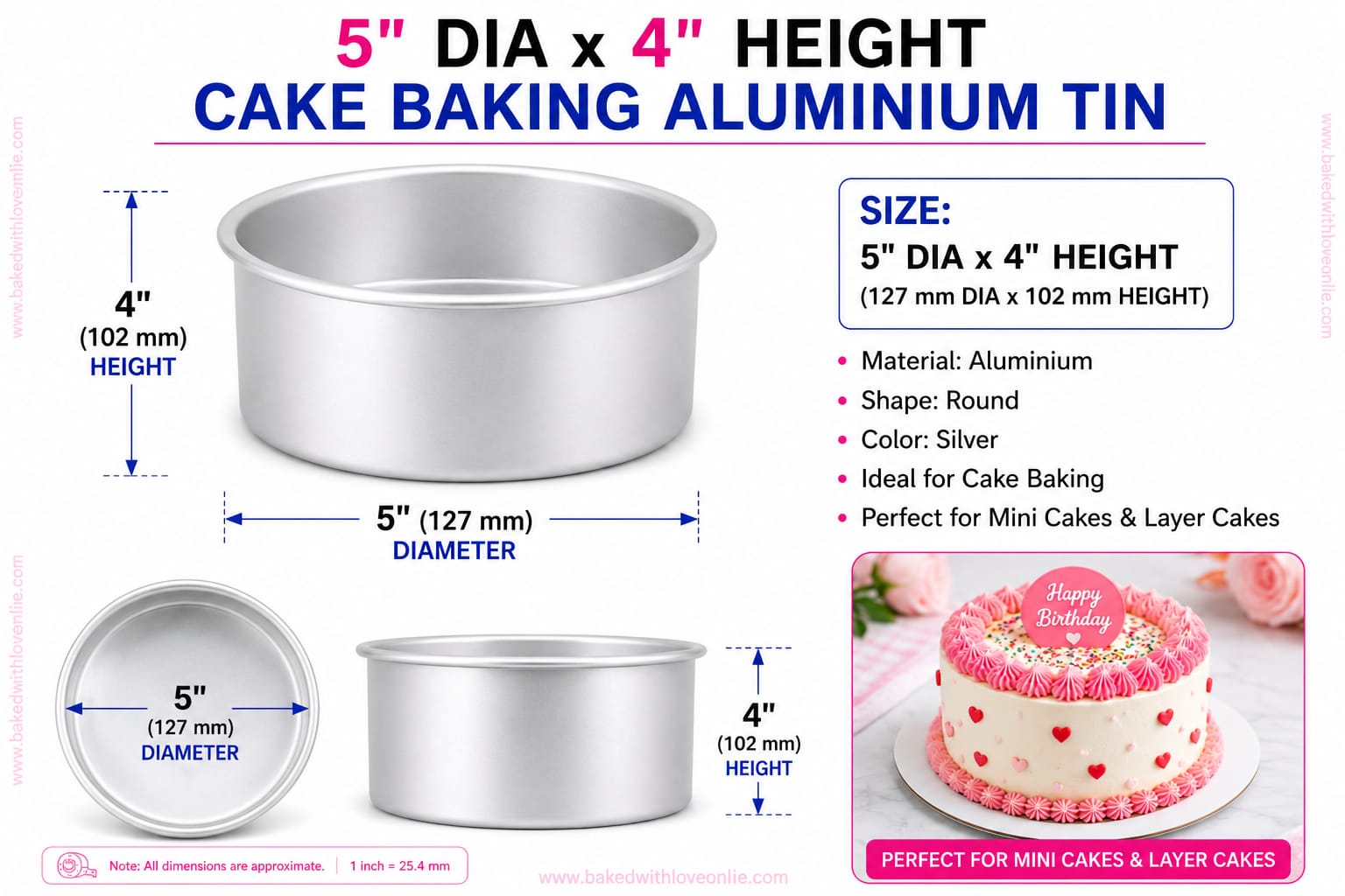 TALL ROUND CAKE BAKING TIN (5*4)