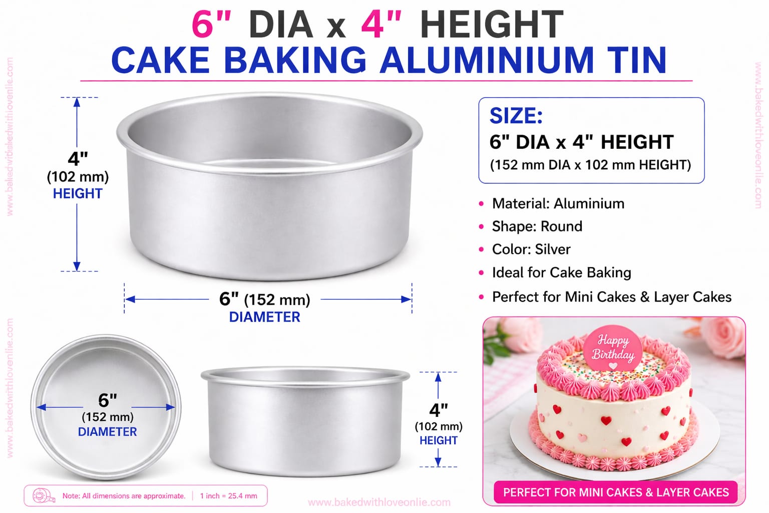 TALL ROUND CAKE BAKING TIN (6*4)