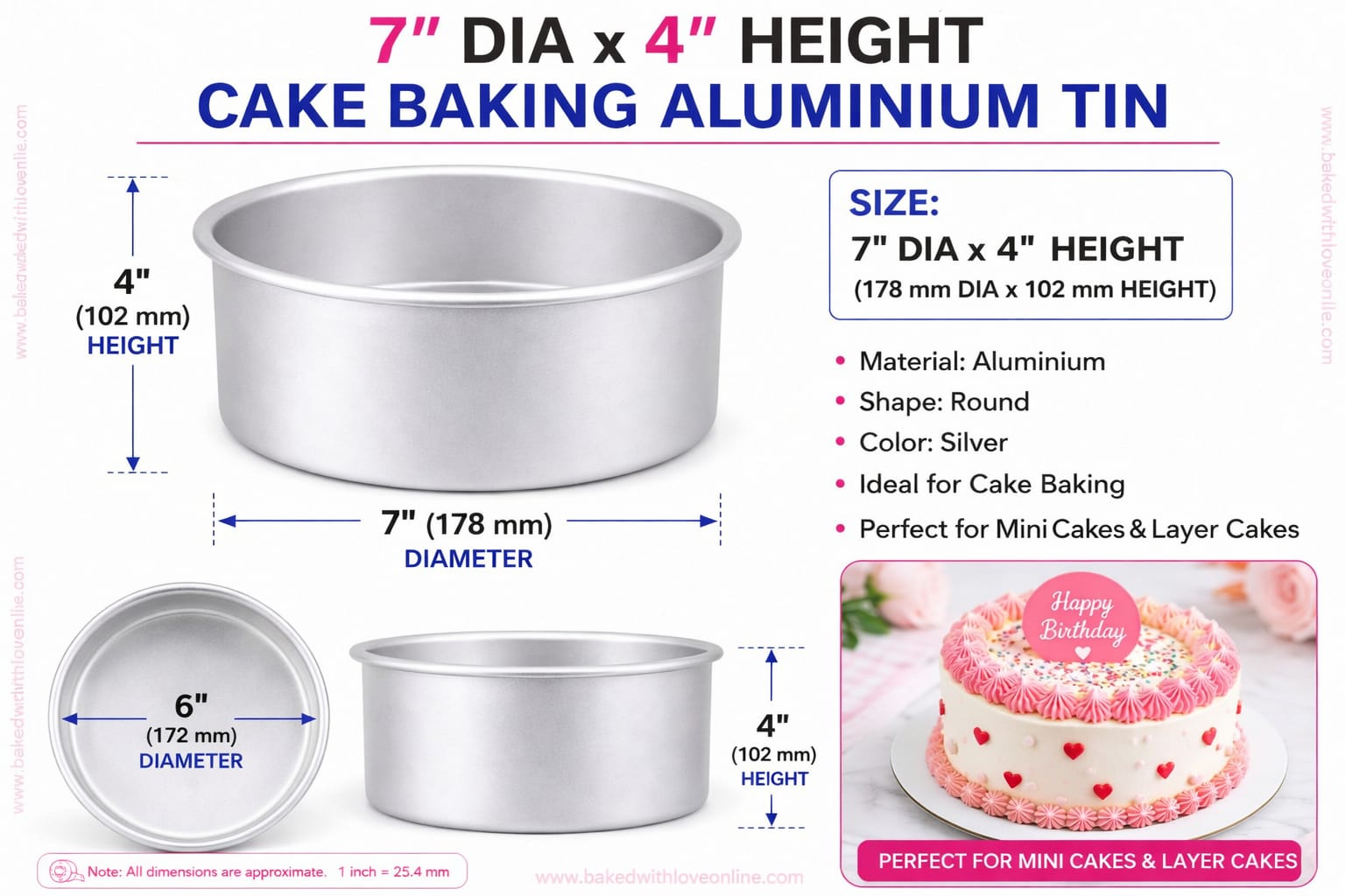 TALL ROUND CAKE BAKING TIN (7*4)