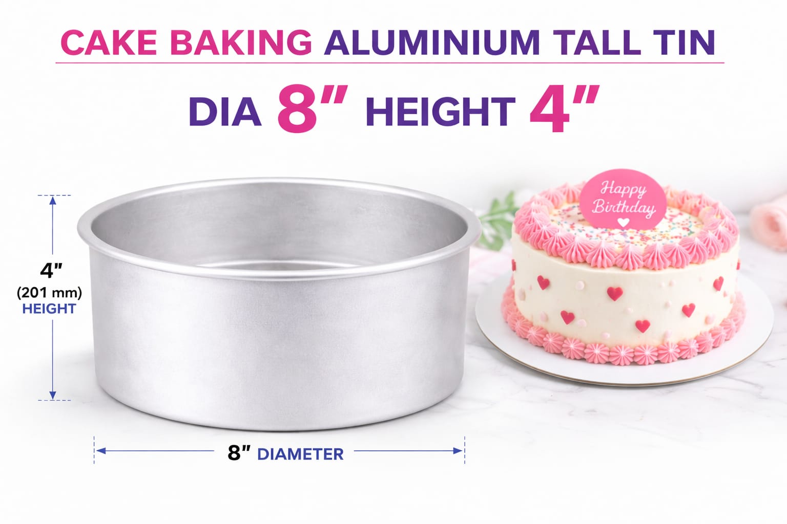 TALL ROUND CAKE BAKING TIN (8*4)