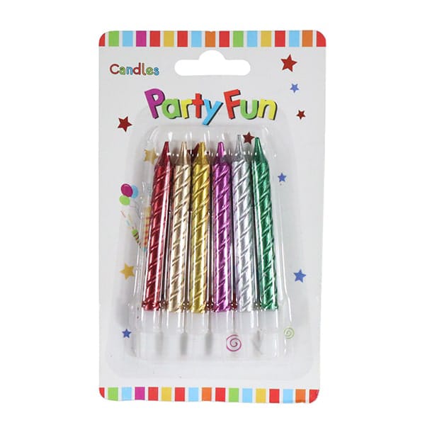 METALLIC SWIRL BIRTHDAY CANDLES