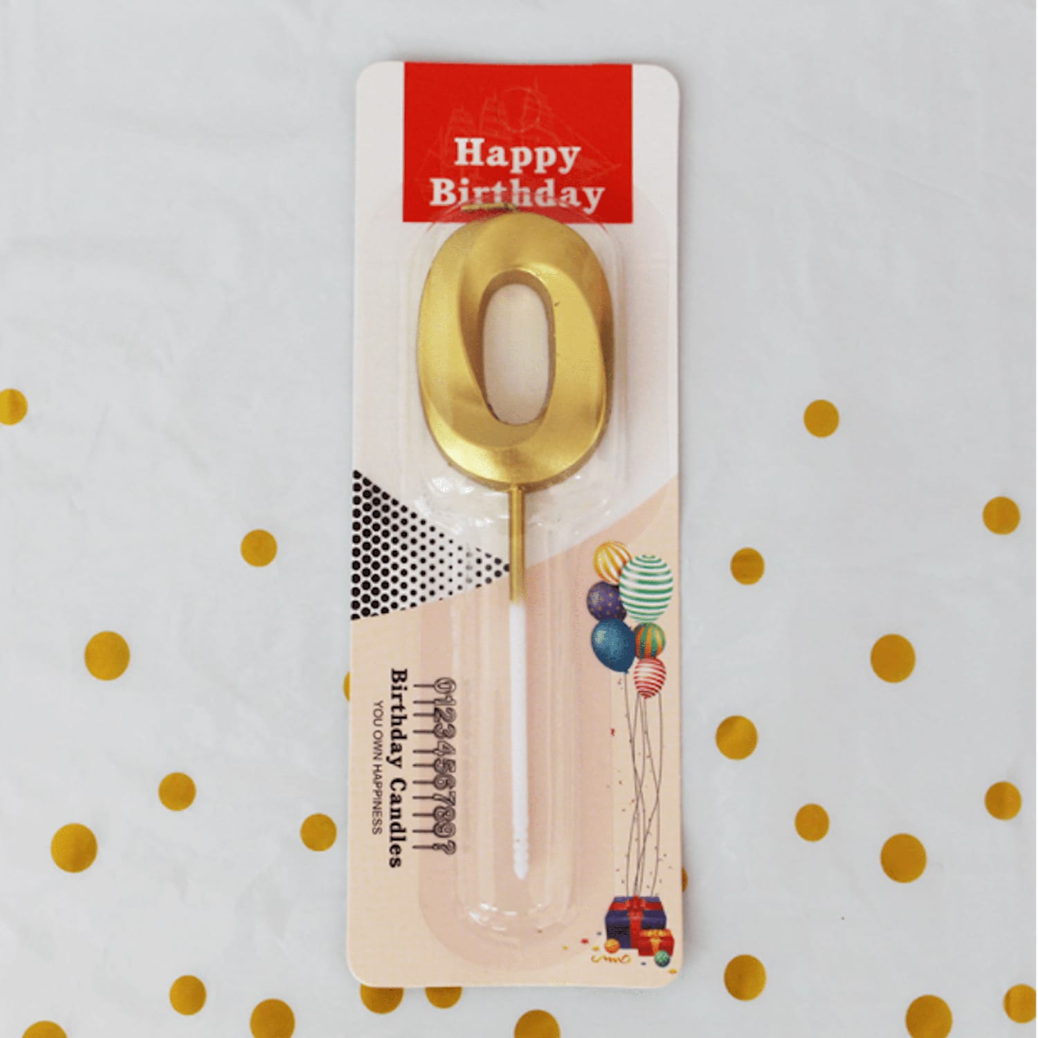 NUMBER 0 HAPPY BIRTHDAY CANDLE