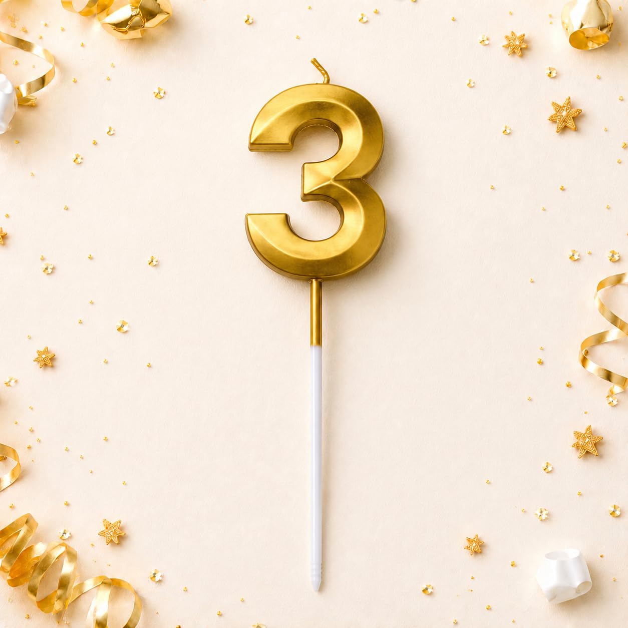 NUMBER 3 HAPPY BIRTHDAY CANDLE