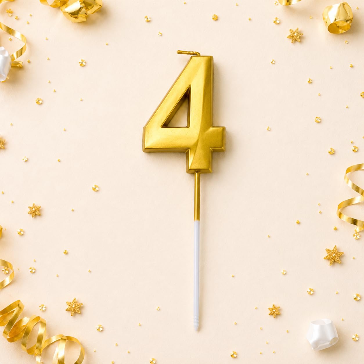 NUMBER 4 HAPPY BIRTHDAY CANDLE