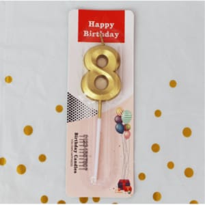 NUMBER 8 HAPPY BIRTHDAY CANDLE