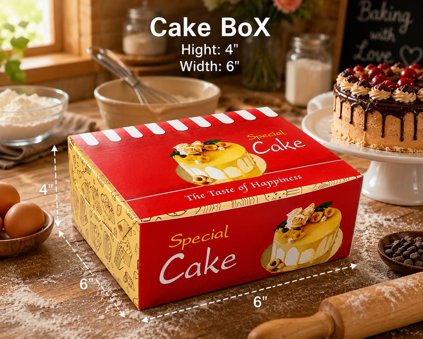 CAKE BOX ( 6X6X4)