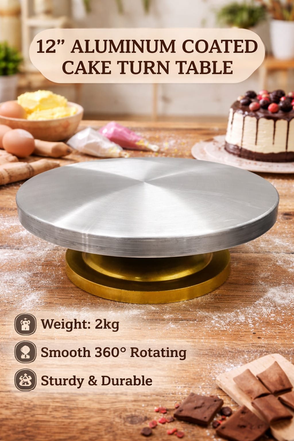 TURN TABLE HEAVY FIVER ALUMINUM 12''