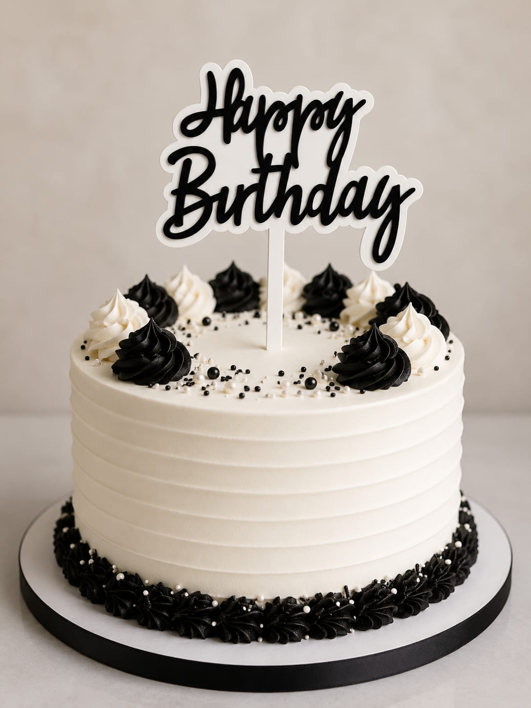 DOUBLE ACRYLIC CAKE TOPPER 5" HAPPY BIRTHDAY
