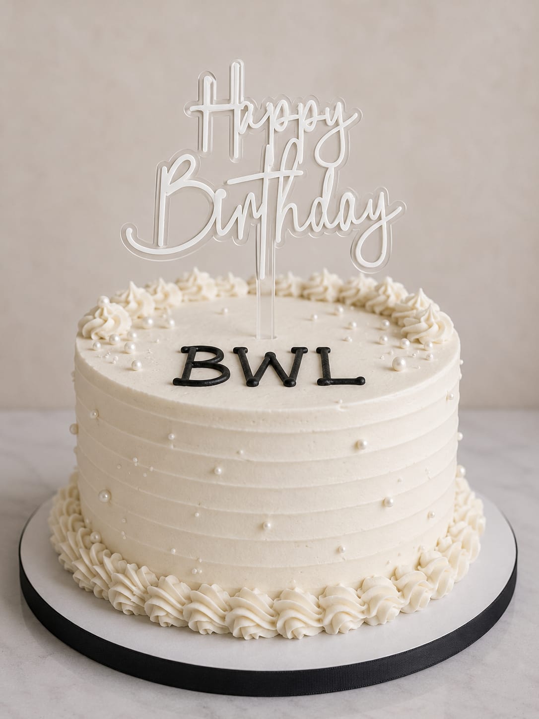 DOUBLE ACRYLIC CAKE TOPPER 5" HAPPY BIRTHDAY