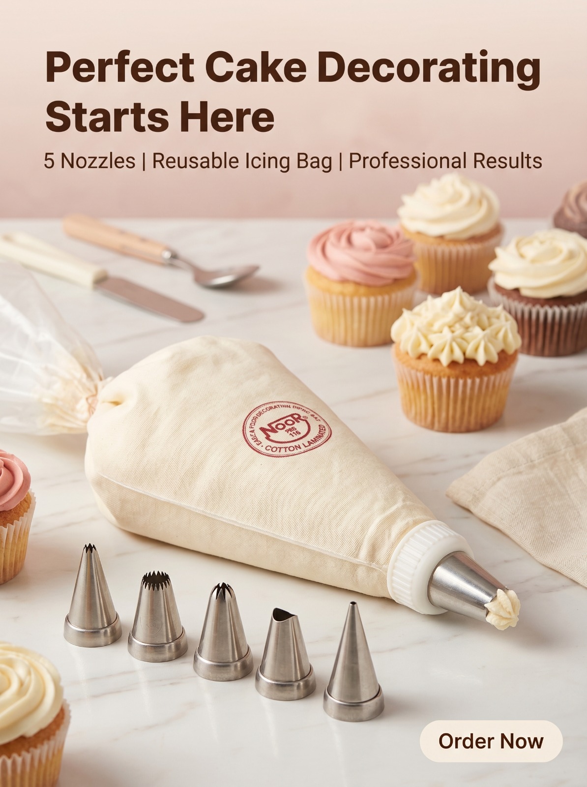 5 NOZZLE WITH REUSABLE ICING BAG