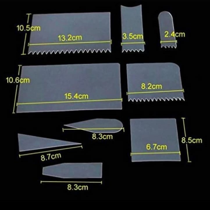 FLEXIBLE PLASTIC SCRAPER 9PCS