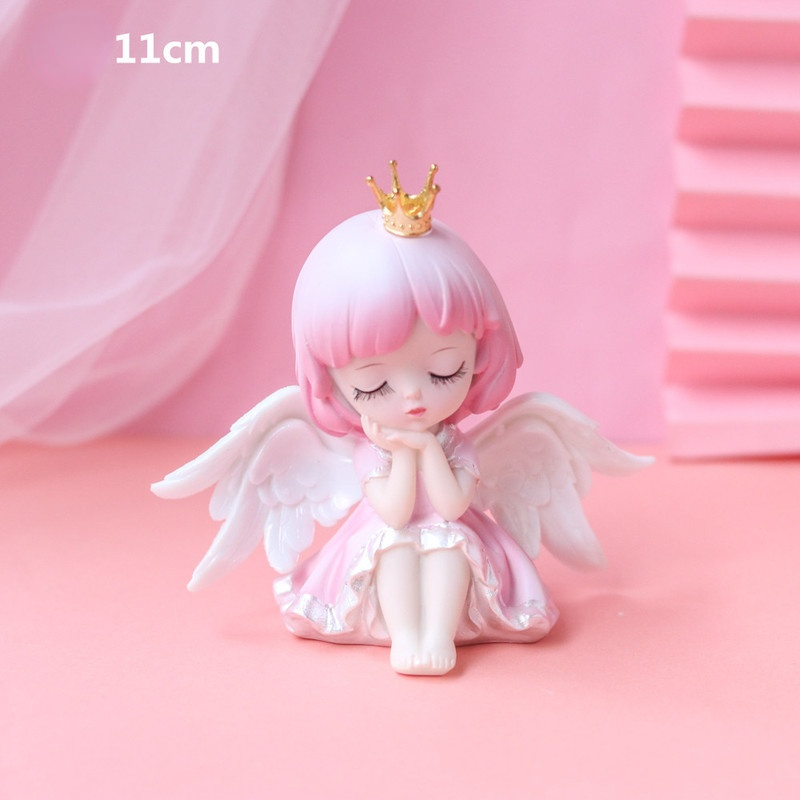 MINI ANGEL GIRL WITH CROWN CAKE DOLL TOPPER (11CM)