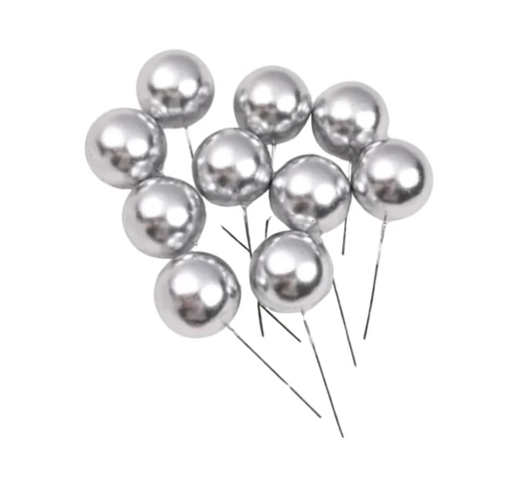 SILVER FAUX BALL