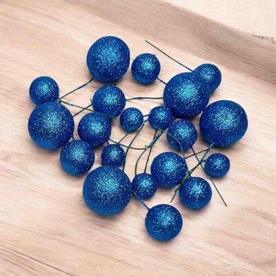 GLITTER BLUE FAUX BALL