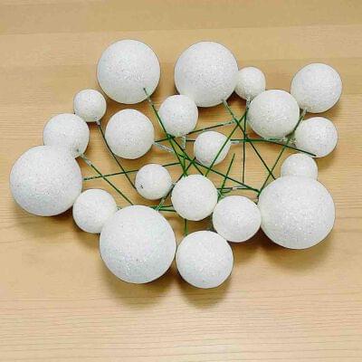 GLITTER WHITE FAUX BALL