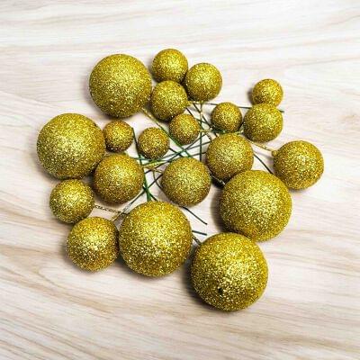 GLITTER GOLDEN FAUX BALL