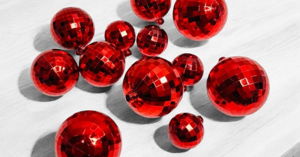 RED DISCO FAUX BALL