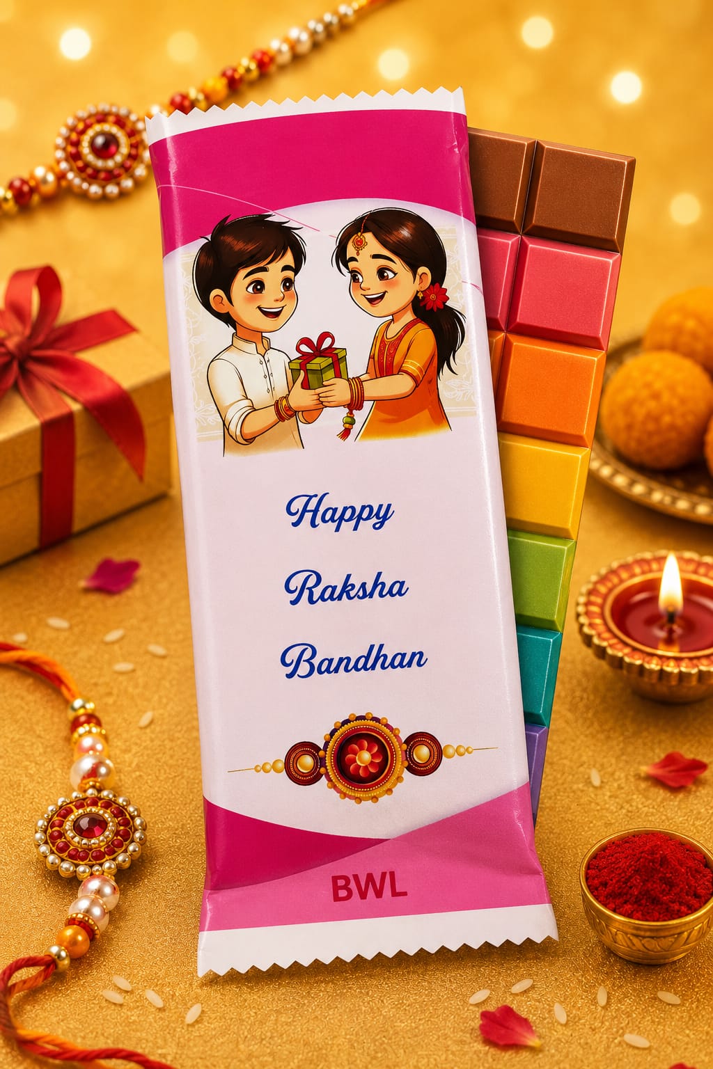 HAPPY RAKSHA BANDHAN CHOCOLATE WRAPER (100GM)