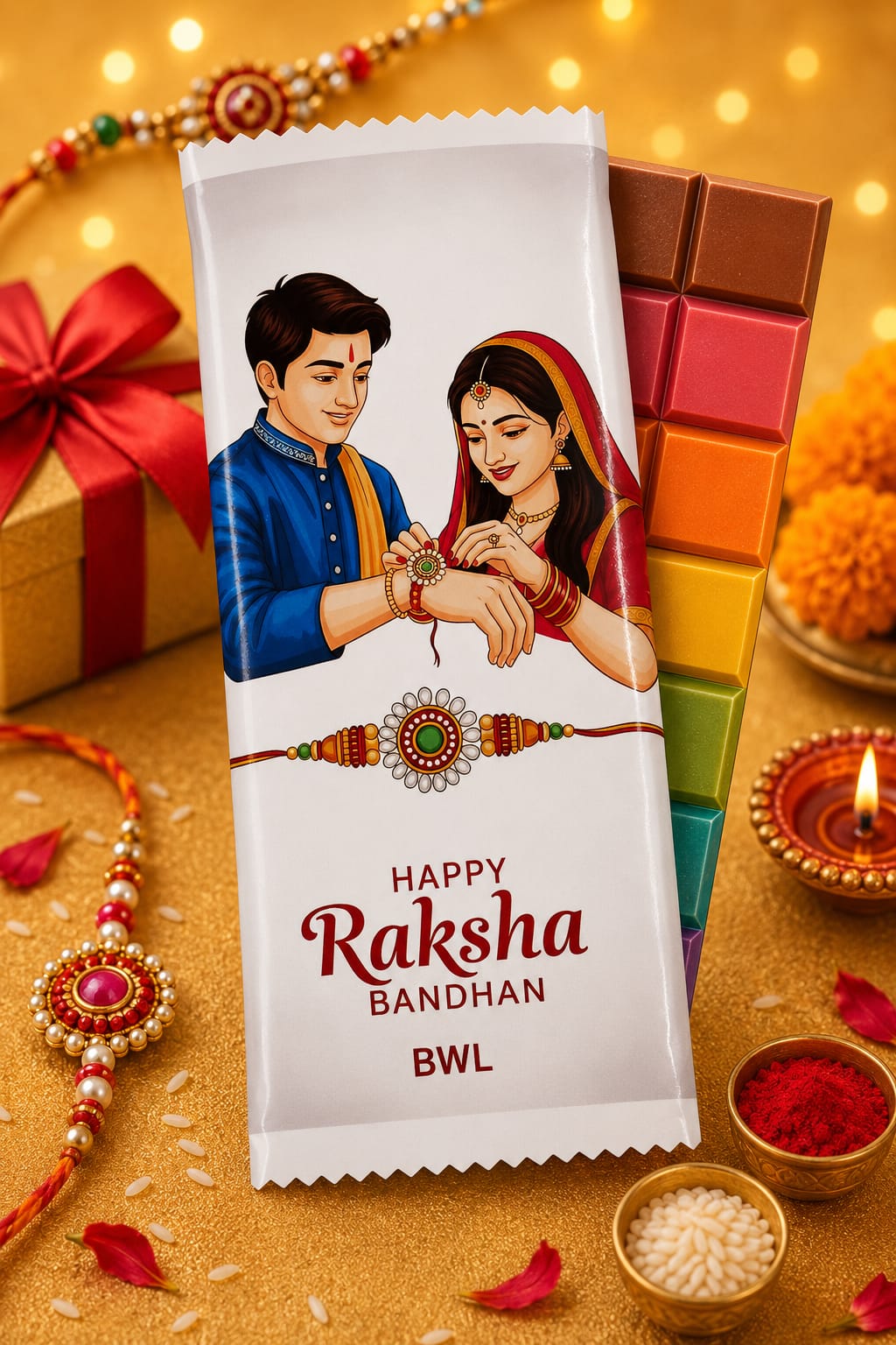 HAPPY RAKSHA BANDHAN CHOCOLATE WRAPER (100GM)