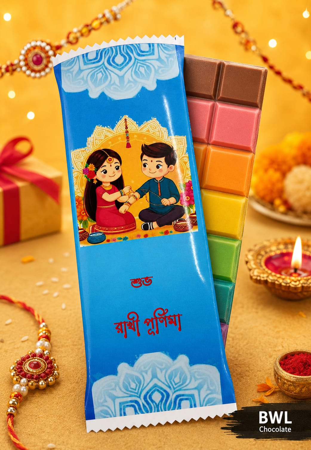 HAPPY RAKSHA BANDHAN BENGALI CHOCOLATE WRAPER (100GM)