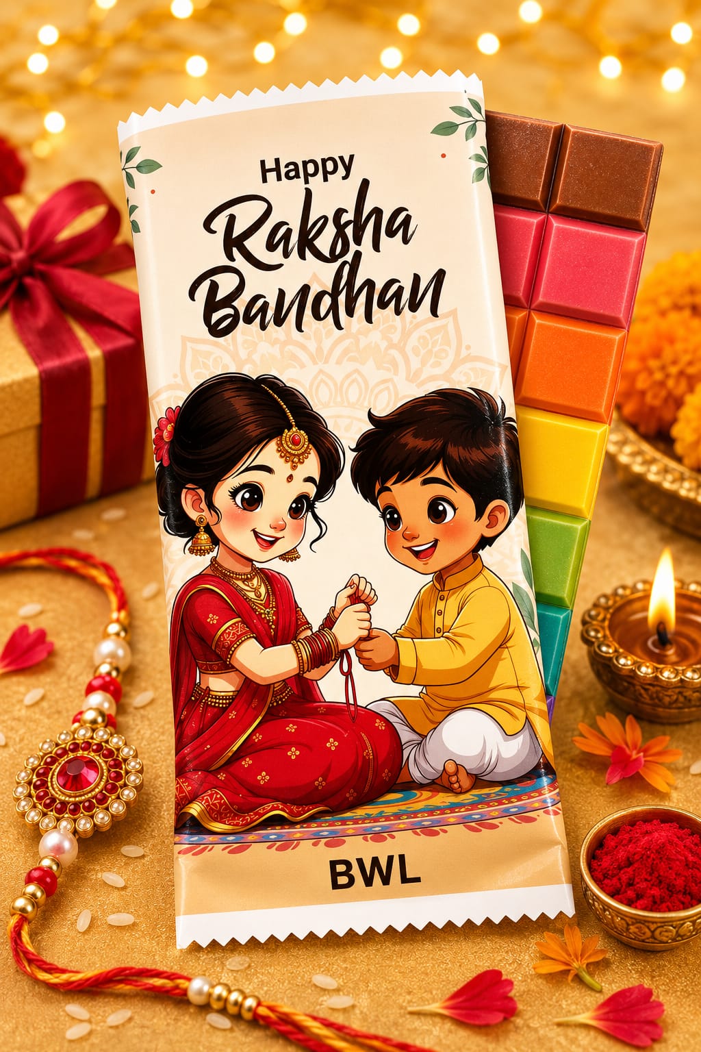 HAPPY RAKSHA BANDHAN CHOCOLATE WRAPER (100GM)