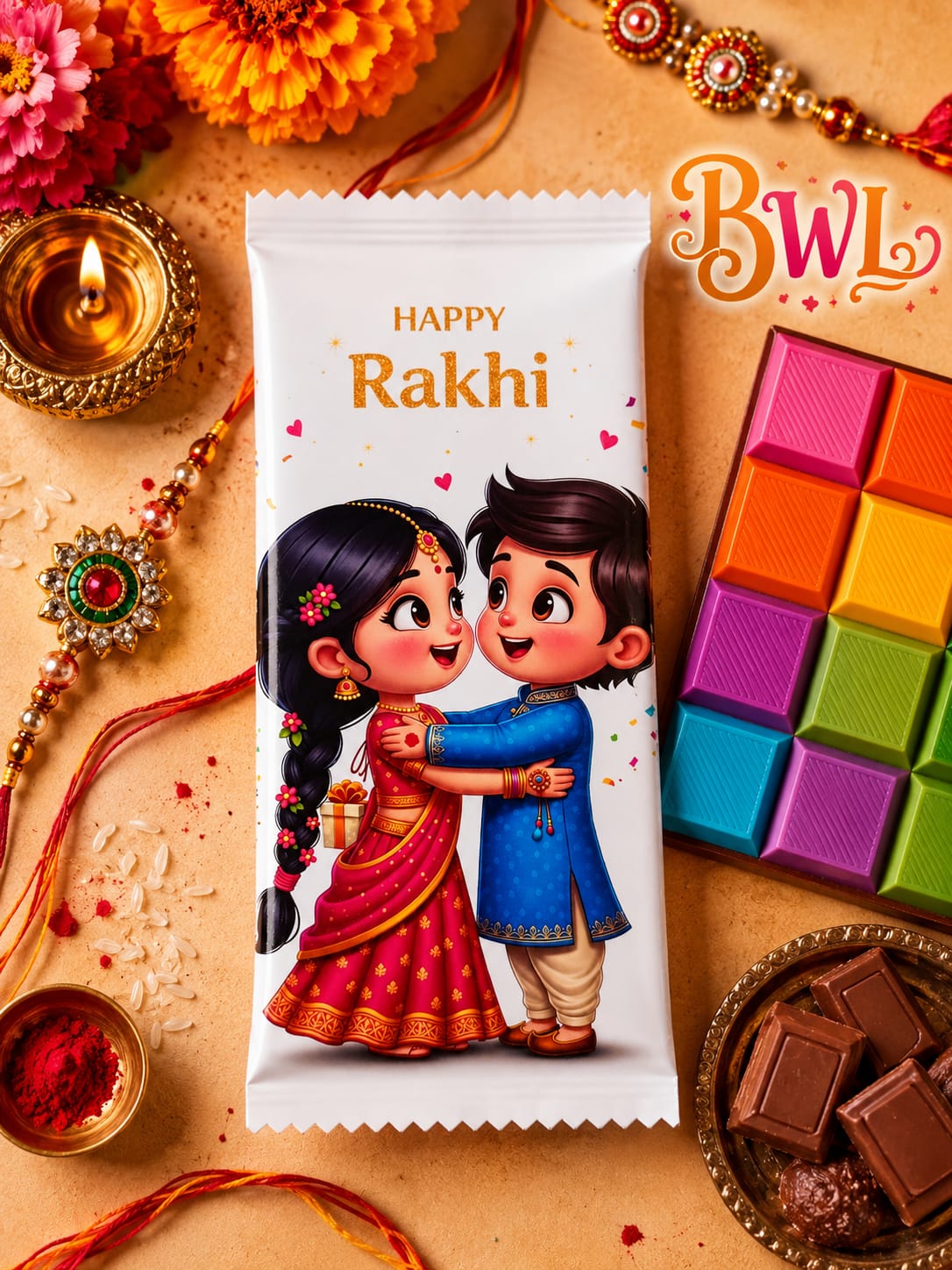 HAPPY RAKHI CHOCOLATE WRAPER (100GM)