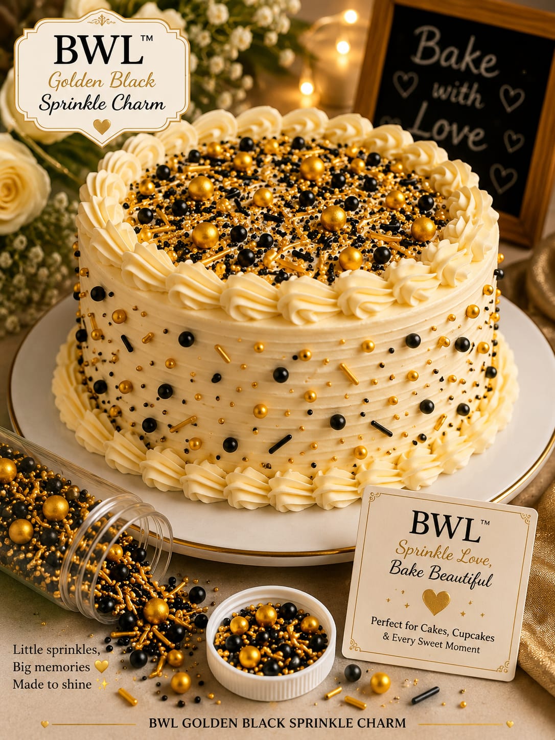 GOLDEN BLACK SPRINKLE CHARM