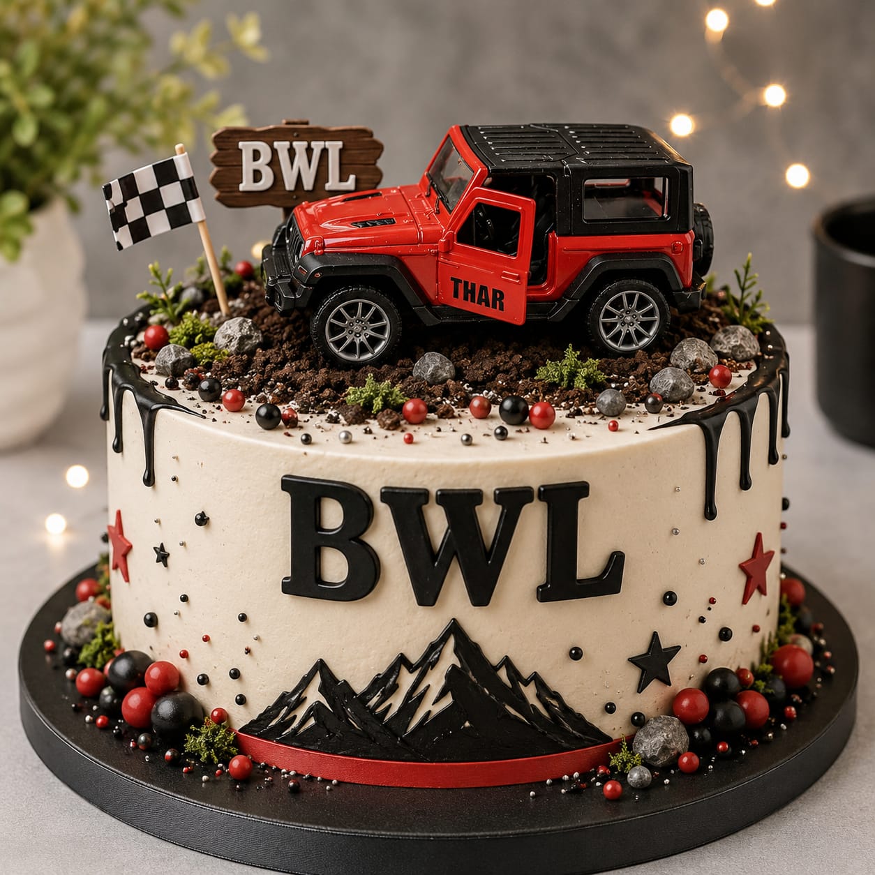 RED MAHINDRA THAR TOY CAR