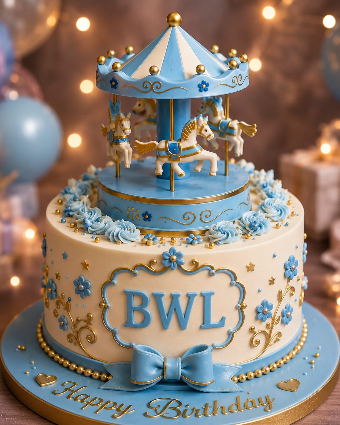 MERRY GO ROUND CAKE TOPPER