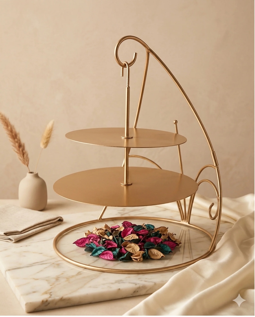 2 TIER CHANDELLER CAKE STAND