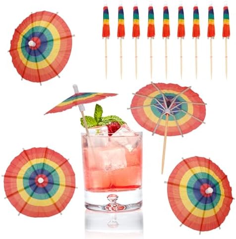 RAINBOW MOCKTAIL UMBRELLAS