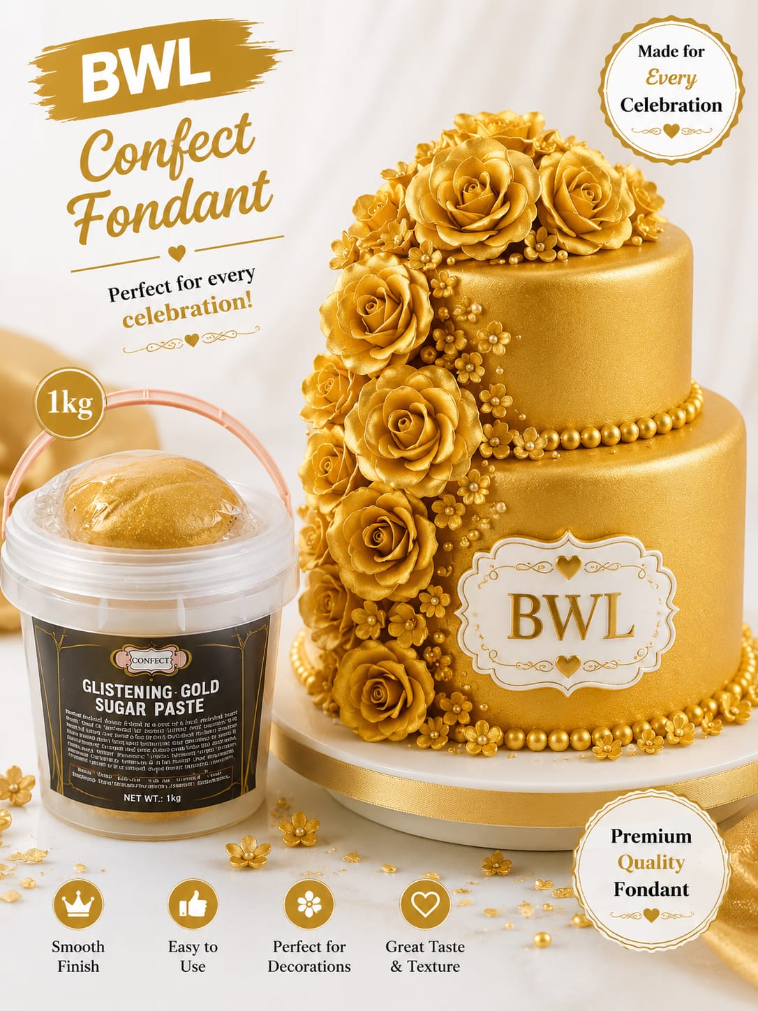 CONFECT FONDANT GOLDEN