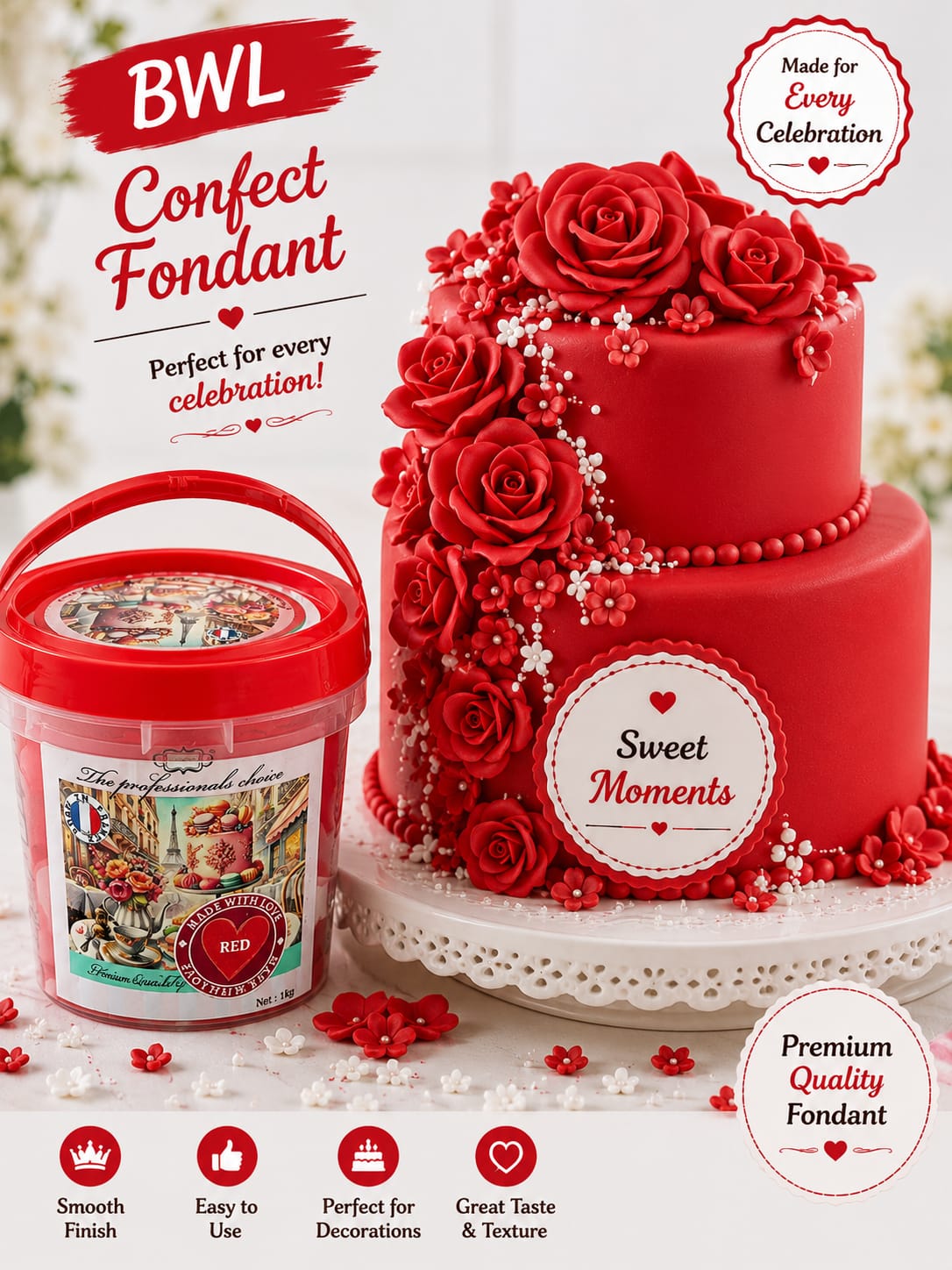 CONFECT FONDANT RED