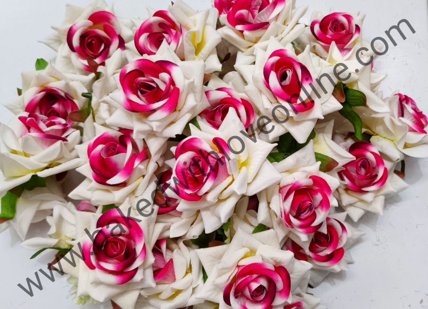 PINK & WHITE VELVET ROSE FLOWER