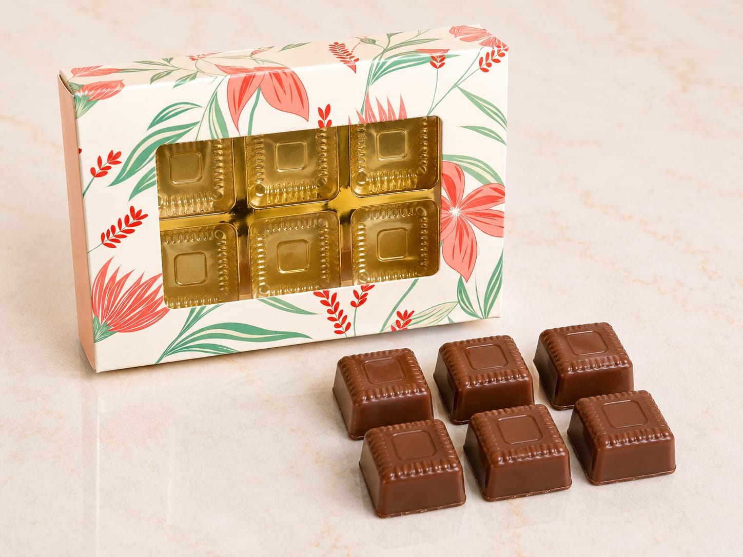 6 CAVITY CHOCOLATE BOX