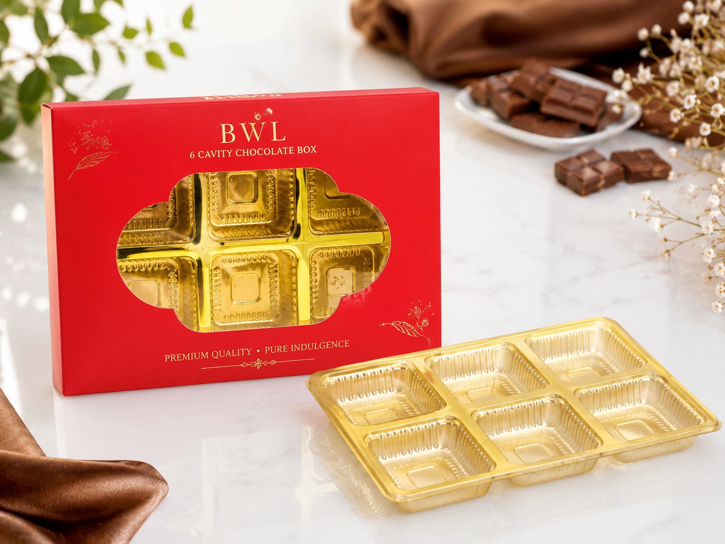 6 CAVITY CHOCOLATE BOX